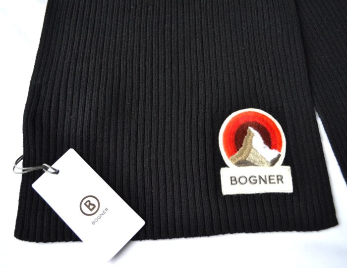 BOGNER SCHAL HERREN DAMEN BAILEE SCHWARZ LOGO PATCH 180x25 NEU – Bild 3
