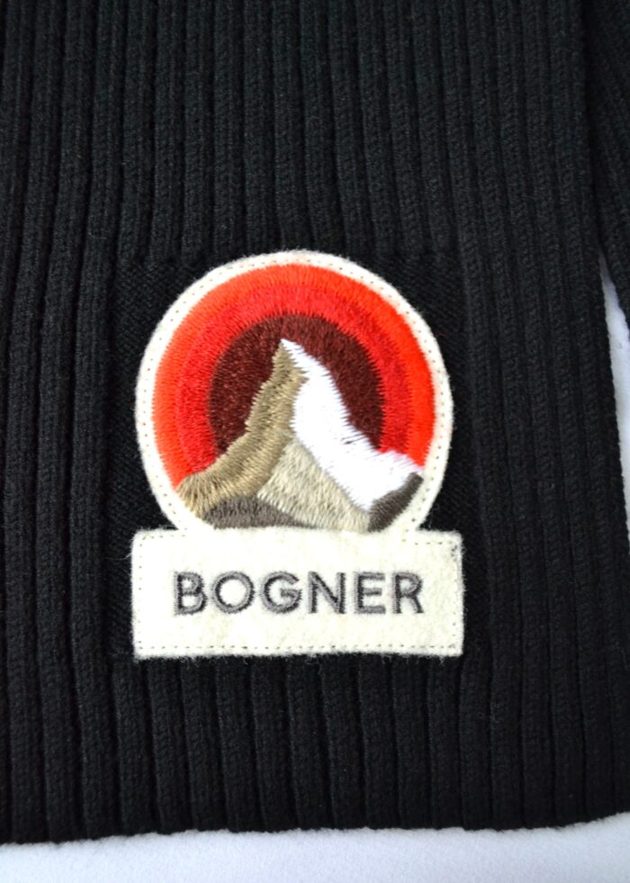 BOGNER SCHAL HERREN DAMEN BAILEE SCHWARZ LOGO PATCH 180x25 NEU – Bild 4
