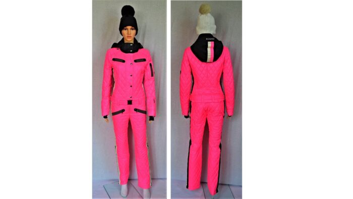 BOGNER GIGI-D DAMEN DAUNEN SKIANZUG WOMEN SKI SUIT OVERALL NEON PINK Gr 36 S NEU