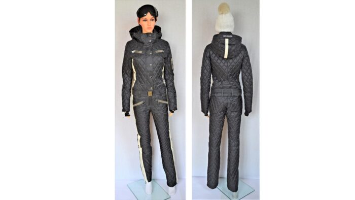 BOGNER DAMEN DAUNEN SKIANZUG GIGI WOMEN SKI SUIT OVERALL SCHWARZ Gr 34 34L 42L NEU