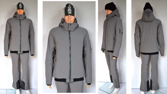 BOGNER MINGO HERREN SKIJACKE GRAU STRETCH FLAMMEN Gr 50 L NEU