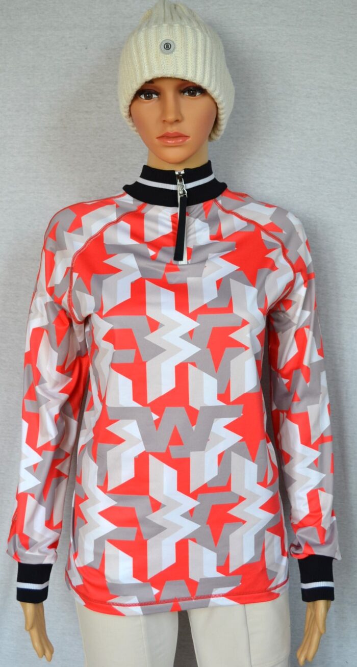 BOGNER DAMEN SKI FIRST LAYER STRETCH UNTERZIEHER ROT-WEIß Gr 36 38 40 42 44 46 NEU