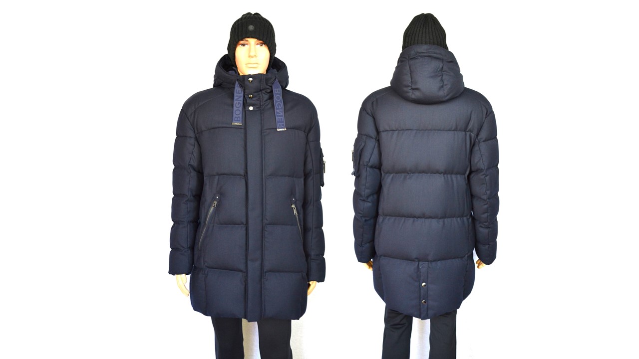 BOGNER JONES HERREN DAUNENJACKE MANTEL BLAU LOGO BÄNDER Gr 56 58 3XL 4XL NEU