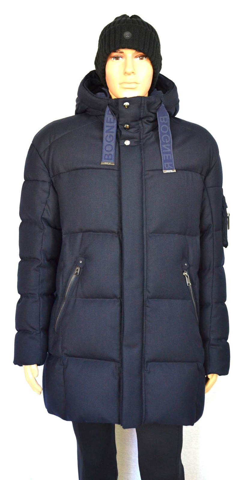 BOGNER JONES HERREN DAUNENJACKE MANTEL BLAU LOGO BÄNDER Gr 56 58 3XL 4XL NEU – Bild 2
