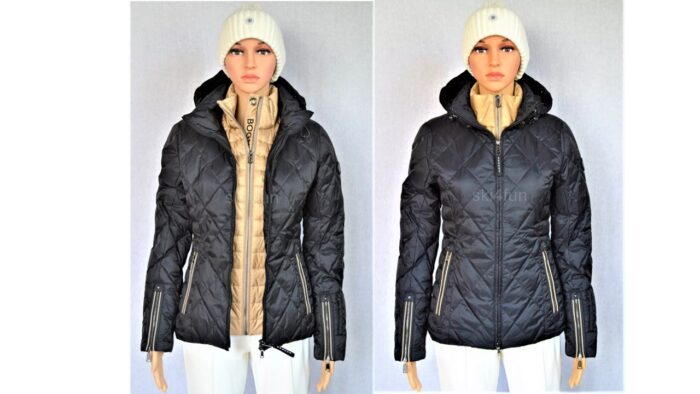 BOGNER MABEL DAMEN SKIJACKE SCHWARZ-BEIGE WOMEN JACKET Gr 36 S NEU