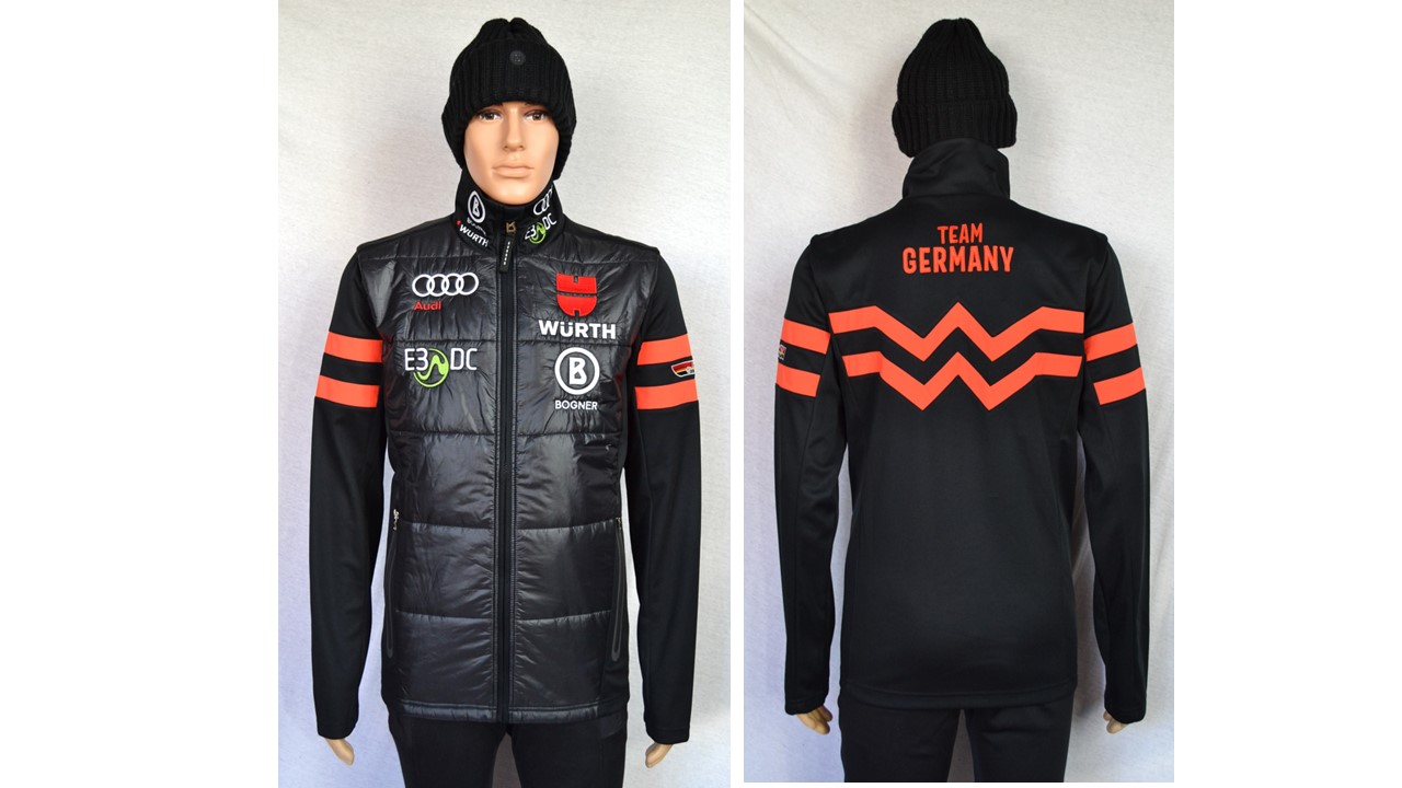 BOGNER DSV TEAM GERMANY HERREN SOFTSHELL SKI JACKE STRETCH SCHWARZ-NEON Gr 54 XXL NEU