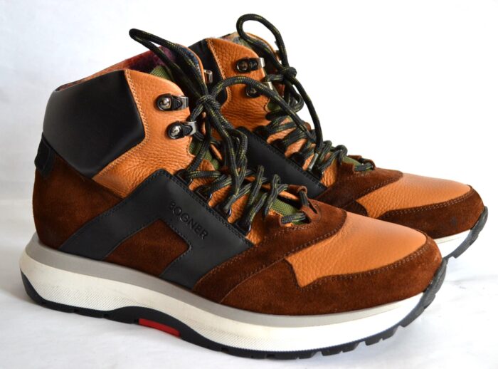 BOGNER ANTWERP HERREN LEDER BOOTS BRAUN MULTICOLOR Gr 44 NEU