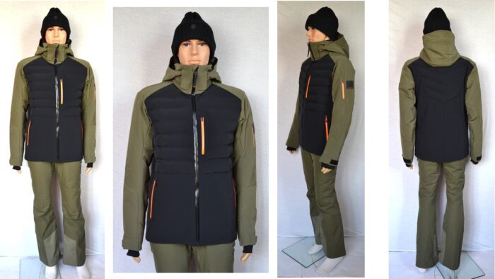 BOGNER FIRE+ICE IVO HERREN SKI JACKE MENS JACKET SCHWARZ-OLIV 4 WEGE STRETCH Gr 50 L NEU