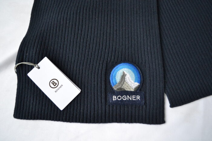 BOGNER SCHAL HERREN DAMEN BAILEE BLAU LOGO PATCH 180x25 NEU – Bild 3