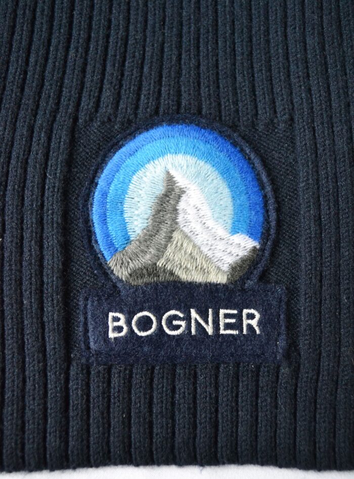 BOGNER SCHAL HERREN DAMEN BAILEE BLAU LOGO PATCH 180x25 NEU – Bild 4
