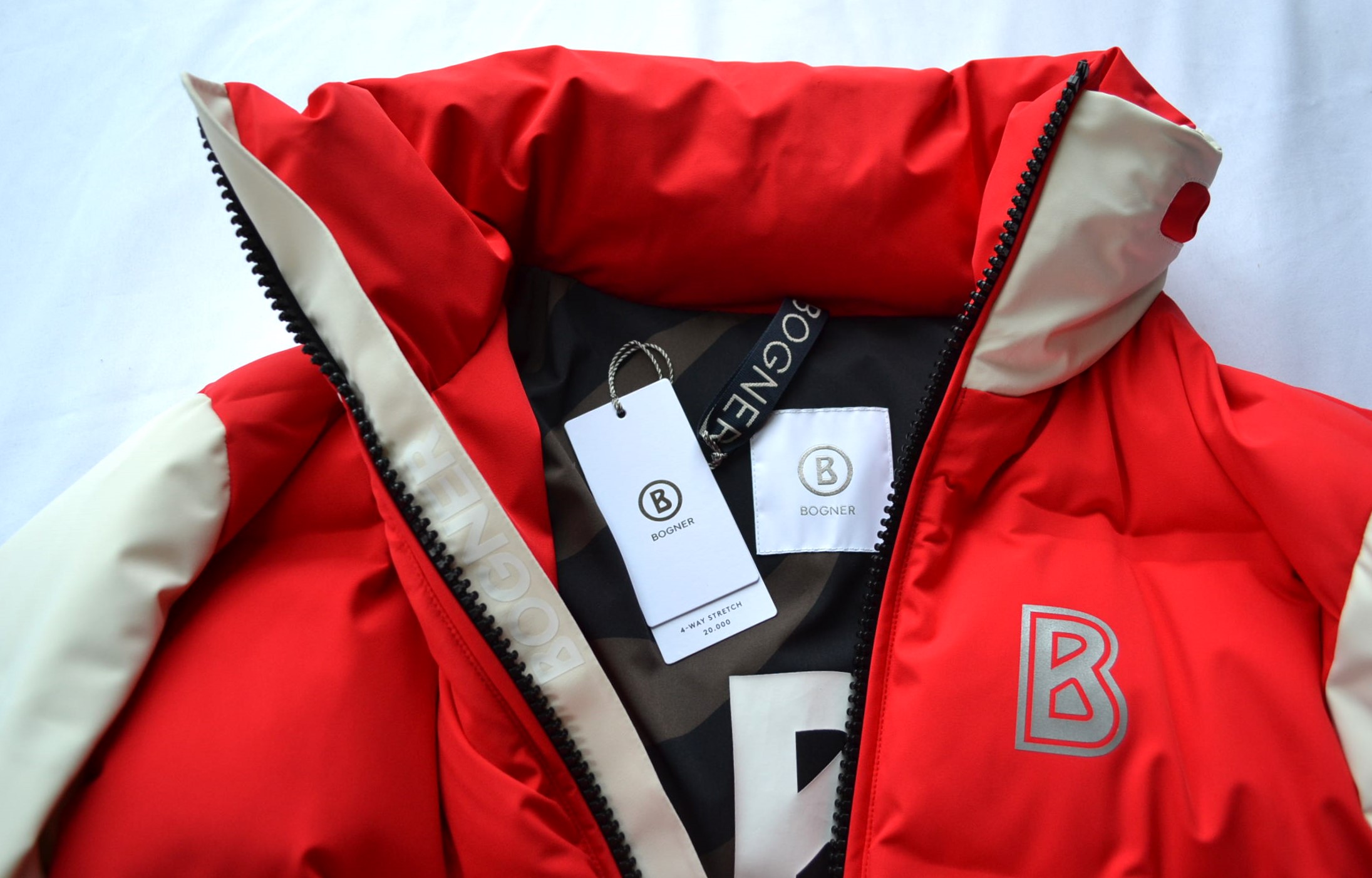 BOGNER SET SKIANZUG MACEO HERREN DAUNEN SKIJACKE ROT ECRU + SKIHOSE TIM 2 Gr 50 L NEU – Bild 17