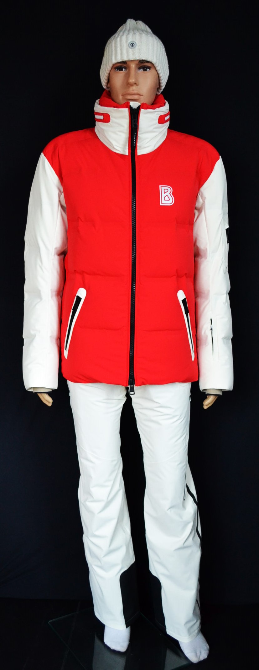BOGNER SET SKIANZUG MACEO HERREN DAUNEN SKIJACKE ROT ECRU + SKIHOSE TIM 2 Gr 50 L NEU – Bild 3
