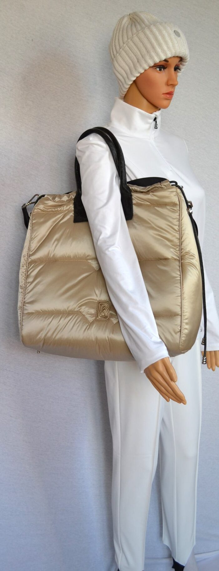 BOGNER XL DAMEN SHOPPER TASCHE MALINA REISETASCHE WEEKENDER TOTE BAG BEIGE 41x41cm NEU