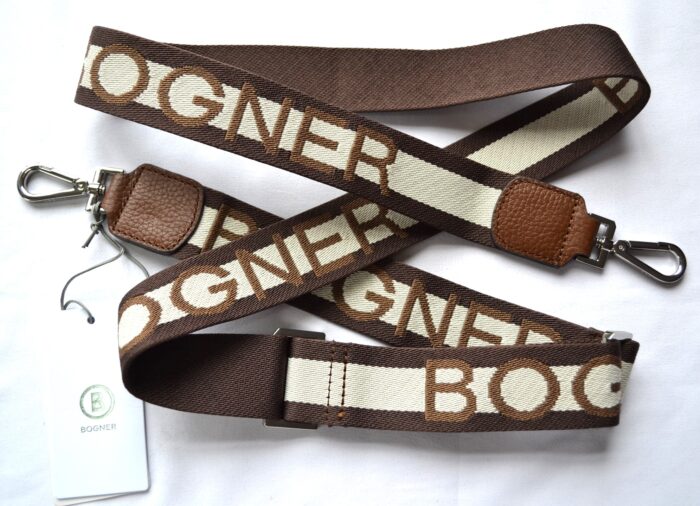 BOGNER SCHULTERRIEMEN FÜR EINE TASCHE SHOULDER STRAP LOGOG BEIGE-BRAUN VERSTELLBAR NEU