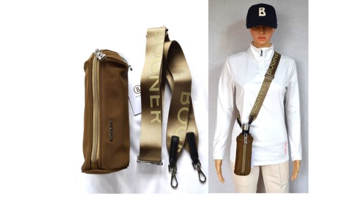BOGNER KLOSTERS UMHÄNGETASCHE BOTTLEBAG UNISEX FLASCHENTASCHE TASCHE MIT GURT BAG BRAUN NEU