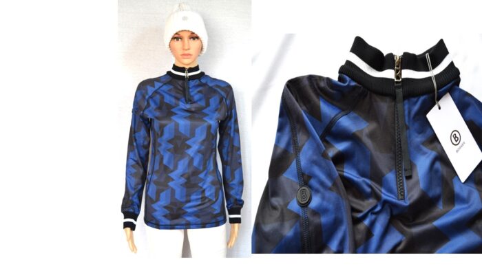BOGNER DAMEN SKI FIRST LAYER STRETCH UNTERZIEHER BLAU-SCHWARZ Gr 36 S NEU