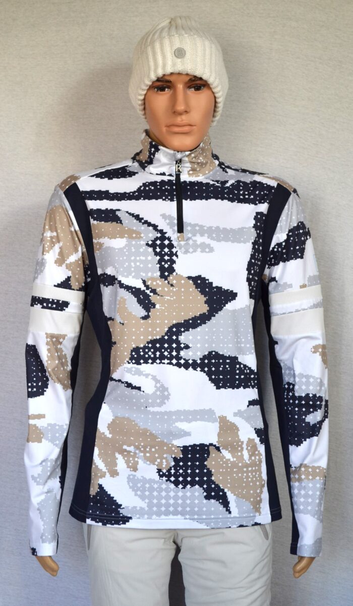 BOGNER NERUS HERREN SKI LONGSLEEVE FIRST LAYER STRETCH UNTERZIEHER BEIGE CAMO Gr L NEU – Bild 3
