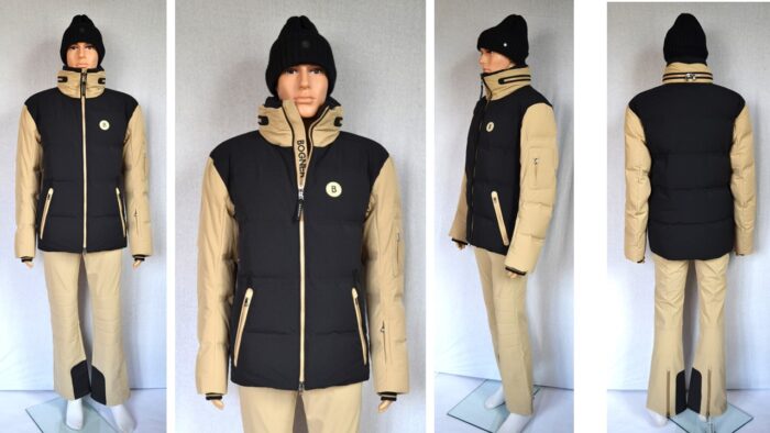 BOGNER HERREN SET SKIANZUG SKIJACKE MACEO SCHWARZ-BEIGE + SKIHOSE CURTmit TRÄGER Gr 50 L NEU