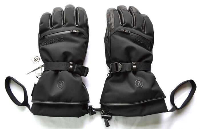 BOGNER ADRIANO HERREN SKI HANDSCHUHE SCHWARZ TEILLEDER GLOVES Gr 10 XL NEU