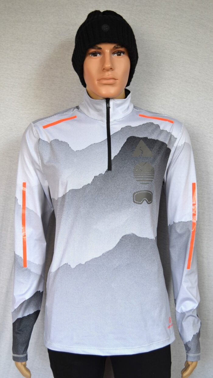 BOGNER FIRE+ICE PASCAL HERREN SKI LONGSLEEVE GRAU BERGE MUSTER FIRST LAYER STRETCH UNTERZIEHER Gr L NEU – Bild 2