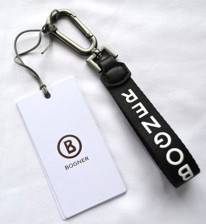 BOGNER SCHLÜSSELANHÄNGER KEYHOLDER mit KARABINERHAKEN SCHWARZ NEU
