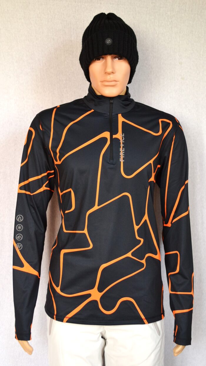 BOGNER FIRE+ICE PASCAL HERREN SKI LONGSLEEVE FIRST LAYER STRETCH UNTERZIEHER SCHWARZ-ORANGE Gr L NEU – Bild 2