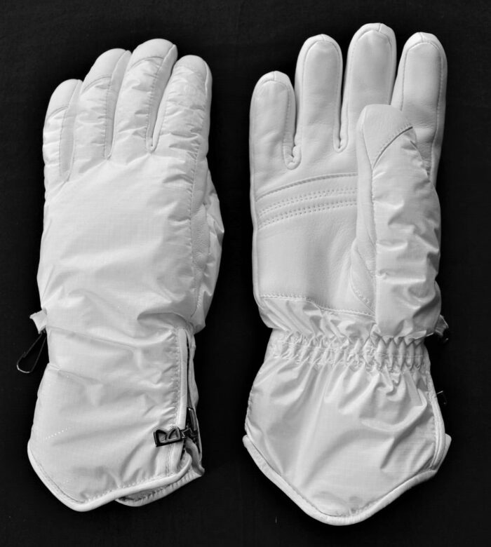 BOGNER DAMEN SKI HANDSCHUHE GLOVES TEILLEDER BACA WEIß Gr 7 S NEU