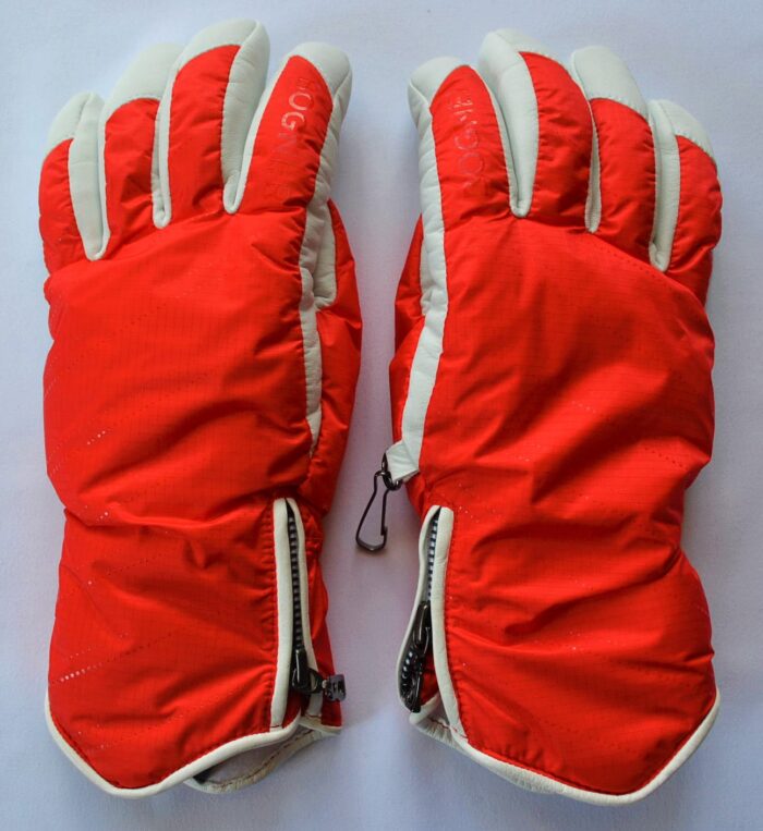 BOGNER DAMEN SKI HANDSCHUHE GLOVES TEILLEDER BACA ROT-WEIß Gr 7 8 S L NEU – Bild 2