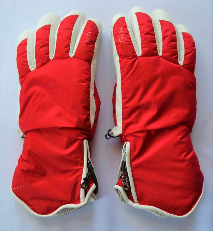 BOGNER DAMEN SKI HANDSCHUHE GLOVES TEILLEDER BACA ROT-WEIß Gr 7 8 S L NEU – Bild 3