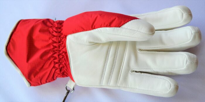 BOGNER DAMEN SKI HANDSCHUHE GLOVES TEILLEDER BACA ROT-WEIß Gr 7 8 S L NEU – Bild 7