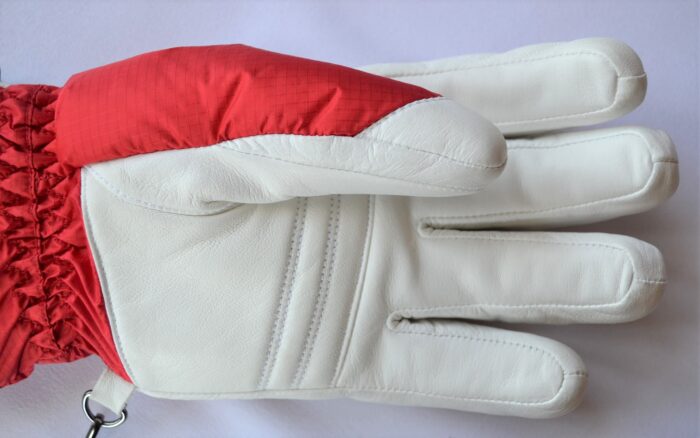 BOGNER DAMEN SKI HANDSCHUHE GLOVES TEILLEDER BACA ROT-WEIß Gr 7 8 S L NEU – Bild 8