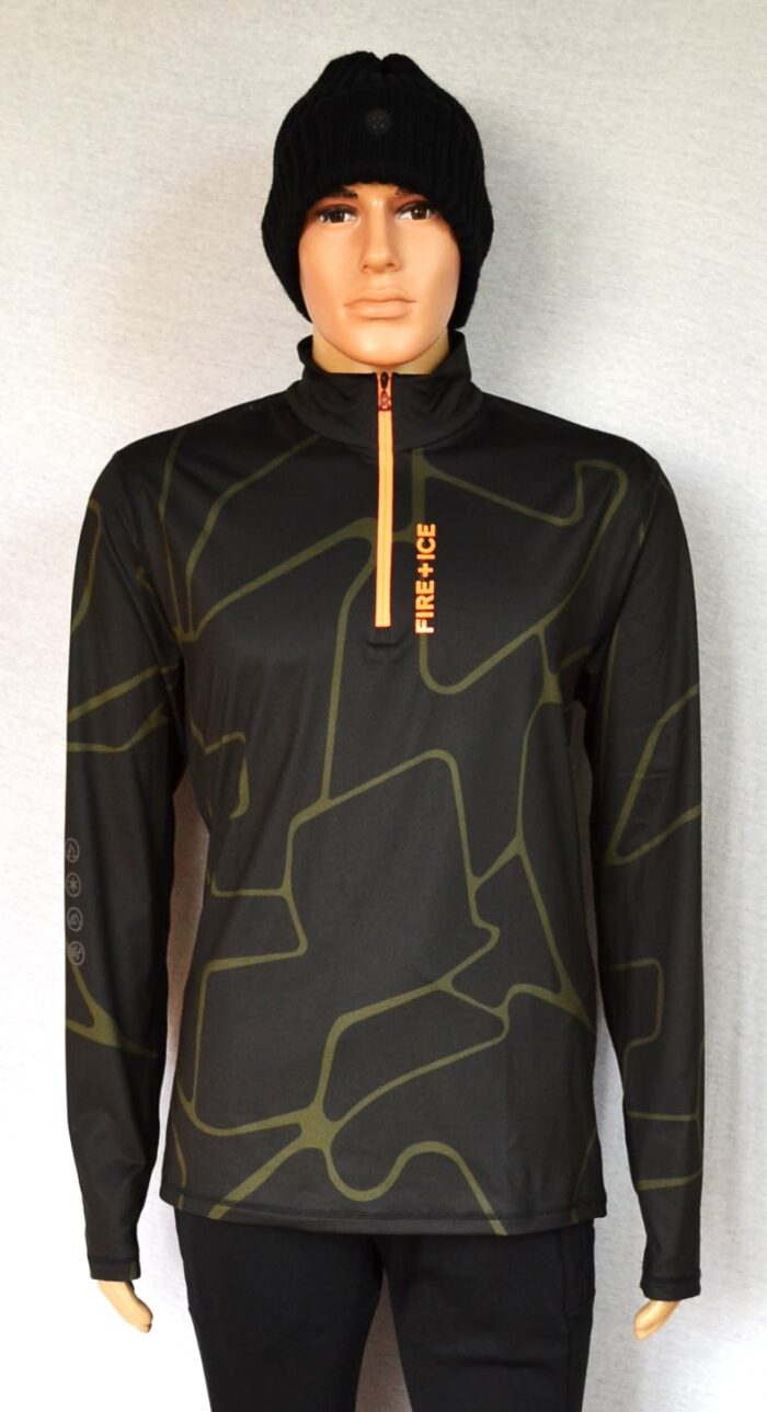 BOGNER FIRE+ICE PASCAL HERREN SKI LONGSLEEVE FIRST LAYER STRETCH UNTERZIEHER SCHWARZ-OLIV Gr L NEU – Bild 2