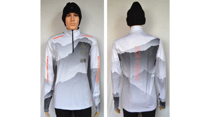 BOGNER FIRE+ICE PASCAL HERREN SKI LONGSLEEVE GRAU BERGE MUSTER FIRST LAYER STRETCH UNTERZIEHER Gr L NEU