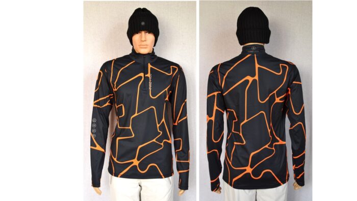 BOGNER FIRE+ICE PASCAL HERREN SKI LONGSLEEVE FIRST LAYER STRETCH UNTERZIEHER SCHWARZ-ORANGE Gr L NEU