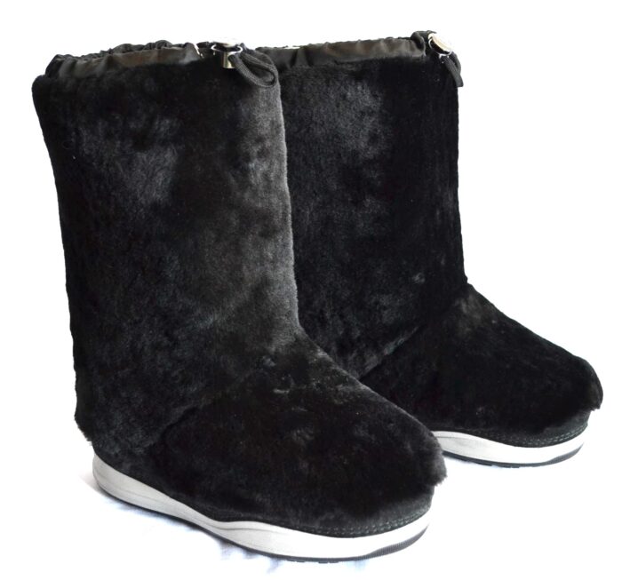 BOGNER LES ARCS DAMEN SCHNEEBOOTS FELL STIEFEL SNOW BOOTS SCHWARZ AUS SHEARLING Gr 40 41 42 NEU OVP