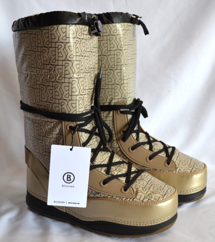 BOGNER LES ARCS DAMEN SCHNEEBOOTS STIEFEL SNOW BOOTS BEIGE-GOLD Gr 40 41 NEU OVP