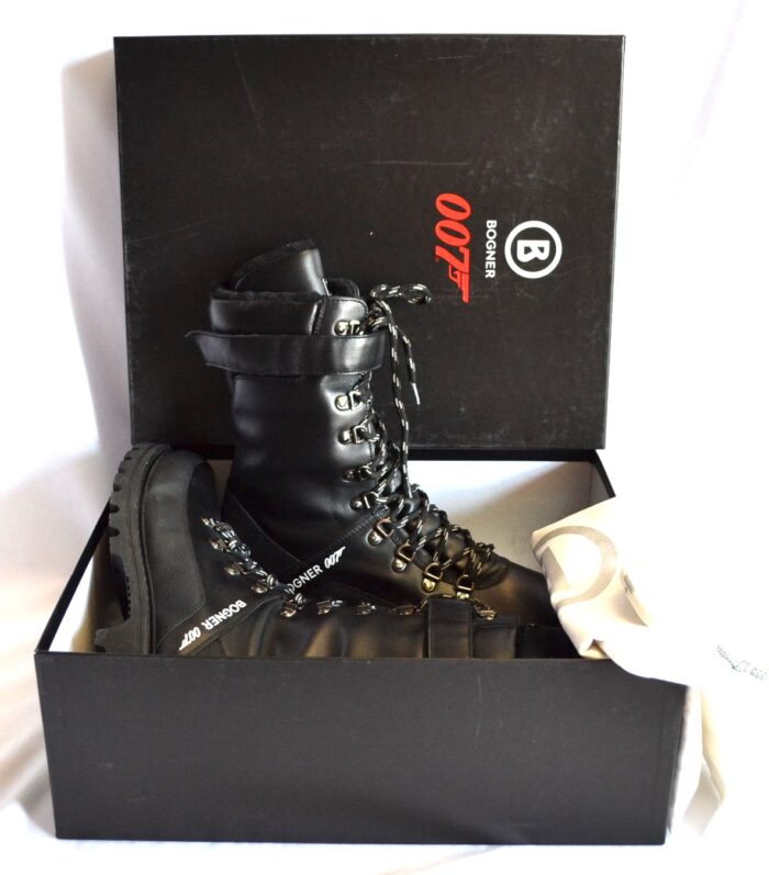 BOGNER 007 HELSINKI HERREN LEDER BOOTS MIT LAMMFELL FUTTER SCHWARZ Gr 44 NEU OVP – Bild 2