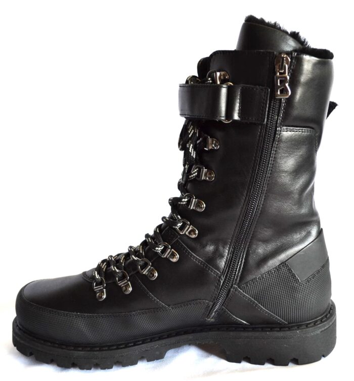 BOGNER 007 HELSINKI HERREN LEDER BOOTS MIT LAMMFELL FUTTER SCHWARZ Gr 44 NEU OVP – Bild 5