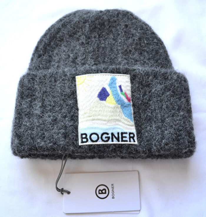 BOGNER DAMEN HERREN MÜTZE LORY 40% WOLLE WOLLMÜTZE GRAU LOGO PATCH NEU – Bild 6