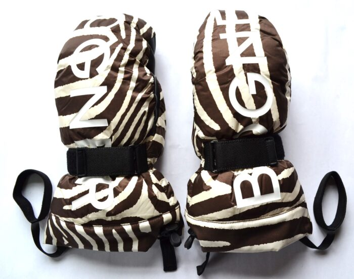 BOGNER ORELLA DAMEN OVERSIZED SKI FÄUSTLINGE ZEBRA STADT HANDSCHUHE TEILLEDER Gr 7 S NEU