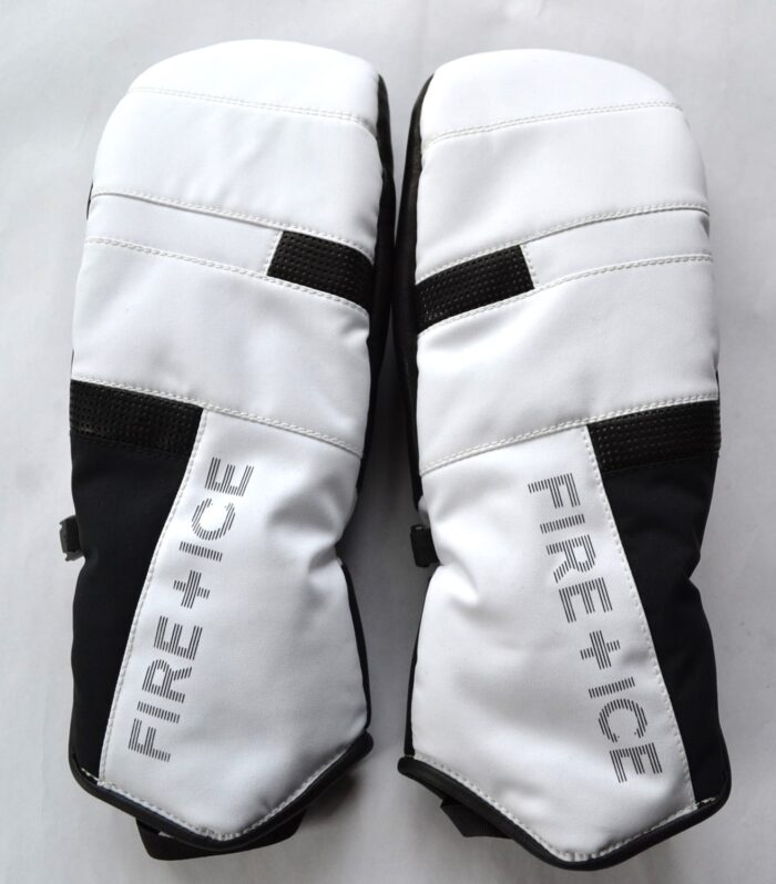 BOGNER PANJA FIRE+ICE DAMEN SKI HANDSCHUHE FÄUSTLINGE GLOVES 45% LEDER WEIß-SCHWARZ Gr 7 S NEU