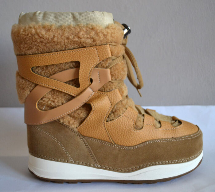 BOGNER PARK CITY DAMEN SCHNEE BOOTS STIEFEL AUS SHEARLING BRAUN Gr 40 NEU – Bild 3