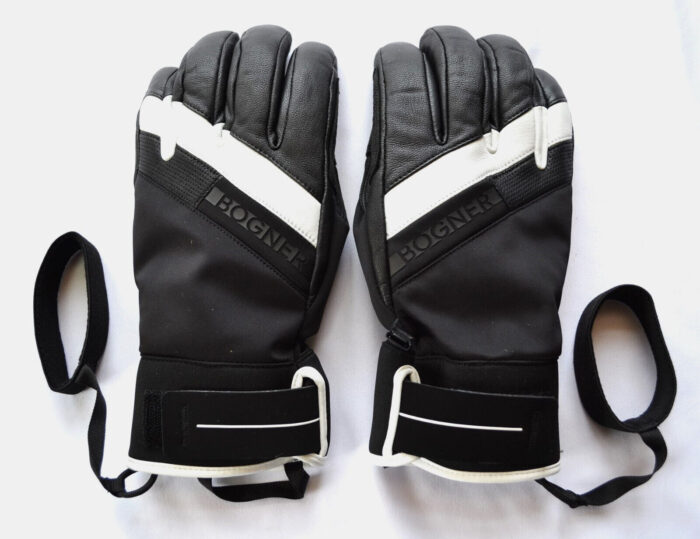 BOGNER PAUL R-TEX XT HERREN SKI HANDSCHUHE 70% LEDER GLOVES SCHWARZ-WEIß Gr 8,5 SM NEU
