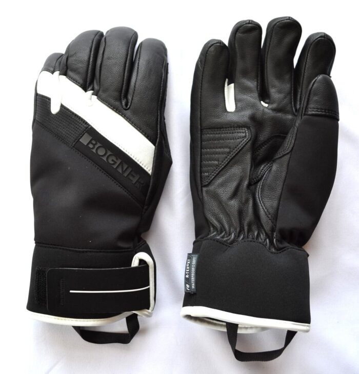 BOGNER PAUL R-TEX XT HERREN SKI HANDSCHUHE 70% LEDER GLOVES SCHWARZ-WEIß Gr 8,5 SM NEU – Bild 3