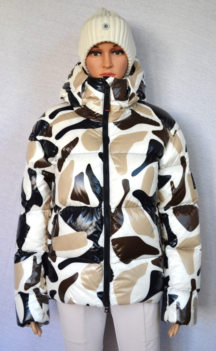 BOGNER VALLY FIRE+ICE DAMEN DAUNEN JACKE OVERSIZE BEIGE-SCHWARZ PRINT Gr 36 (38-40) NEU – Bild 2