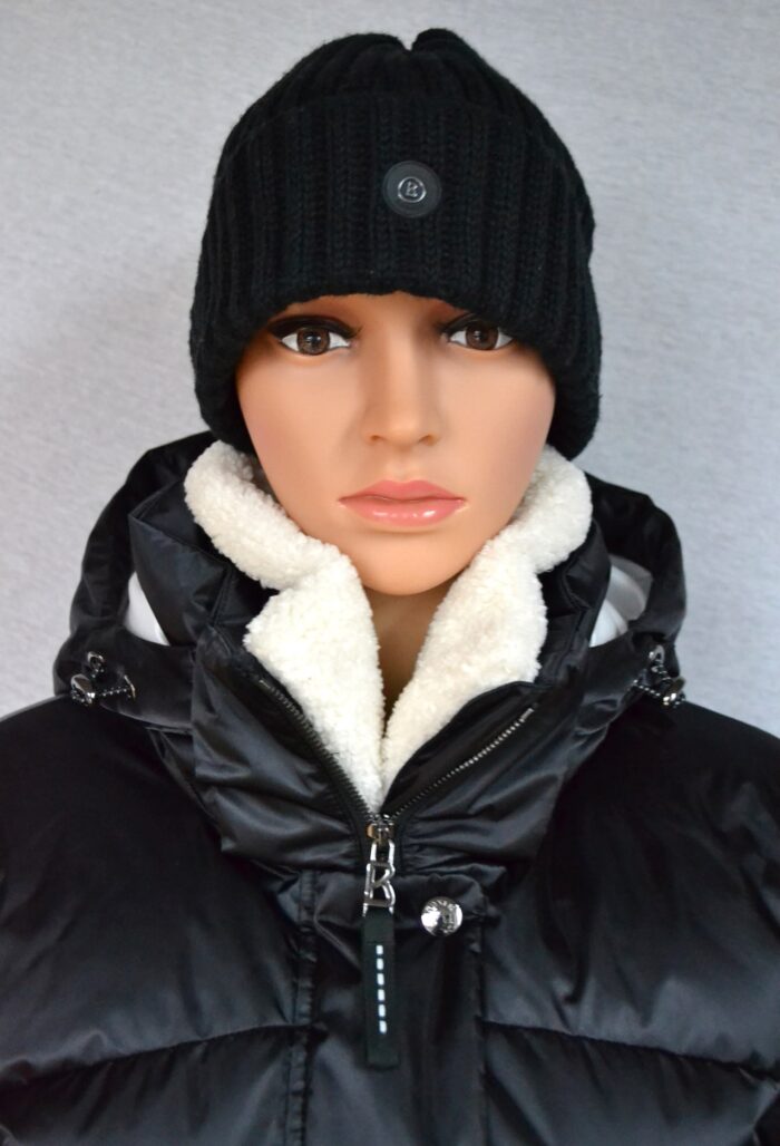 BOGNER DAMEN DAUNEN SKIJACKE SCHWARZ SHINY MIT FELLKRAGEN Gr 38 M NEU – Bild 3