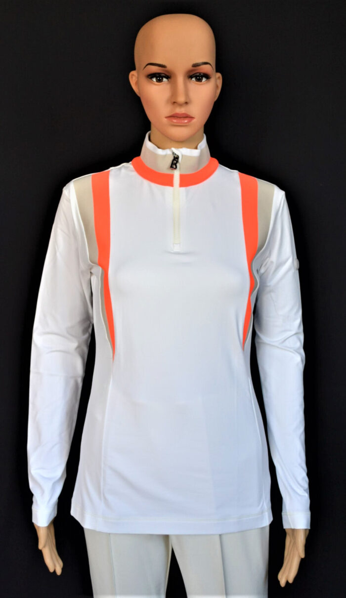 BOGNER DAMEN SKI LONGSLEEVE FIRST LAYER STRETCH UNTERZIEHER FRIZZY WEIß-ORANGE Gr 36 S NEU