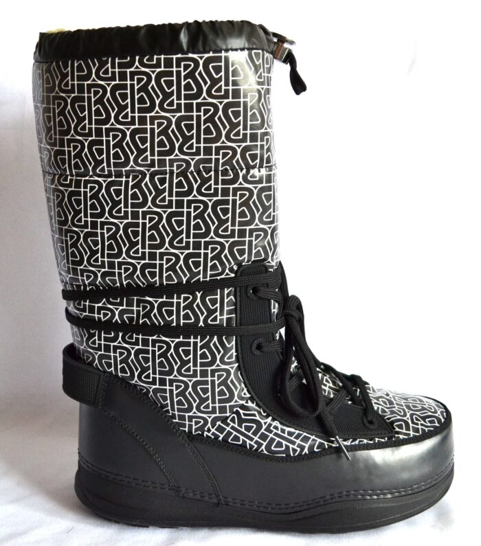 BOGNER LES ARCS DAMEN SCHNEEBOOTS STIEFEL SNOW BOOTS SCHWARZ-WEIß LOGO PRINT Gr 40 NEU – Bild 3
