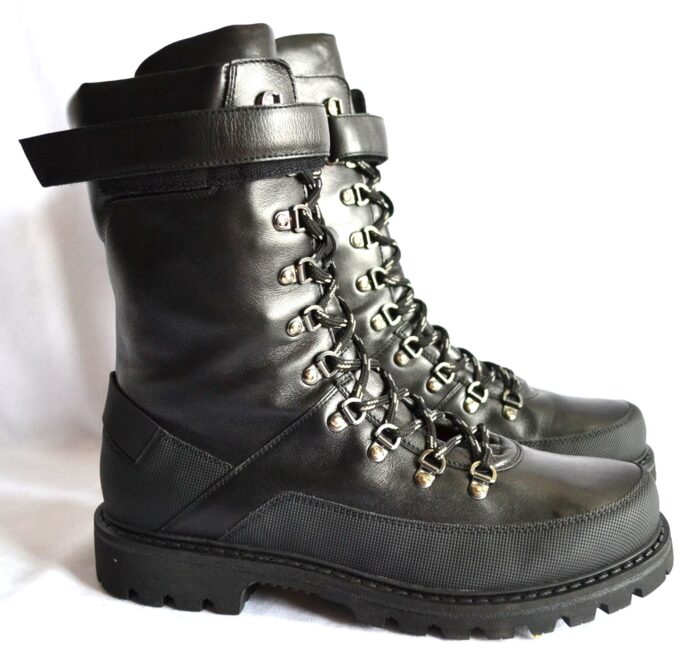 BOGNER HELSINKI HERREN LEDER BOOTS MIT SPIKES SCHWARZ Gr 44 NEU OVP