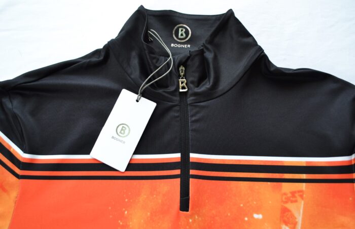 BOGNER VERTI HERREN SKI LONGSLEEVE FIRST LAYER STRETCH UNTERZIEHER ORANGE-SCHWARZ MUSTER Gr L NEU – Bild 5